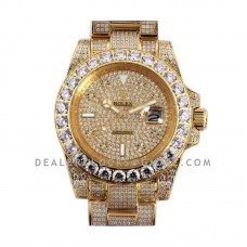 Submariner 116659 Full Diamond Paved Dial with Diamond Markers in Yellow Gold
