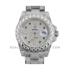 Submariner 116659 Full Diamond Paved Dial with Green Diamond in Steel