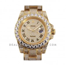 Submariner 116659 Full Diamond Paved Dial with Roman Markers in Yellow Gold