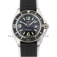 Superocean Automatic 44mm in Black Dial on Black Bezel on Rubber Strap