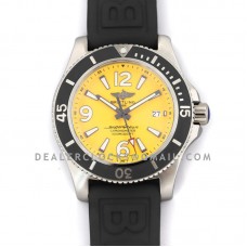 Superocean Automatic 44mm in Yellow Dial on Black Bezel on Rubber Strap