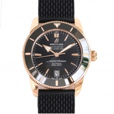 Superocean Heritage II B20 Automatic 42mm in Black Dial on Black Bezel in Rose Gold on Rubber Strap