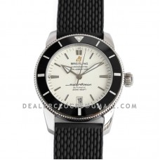 Superocean Heritage II B20 Automatic 42mm in White Dial on Black Bezel on Rubber Strap