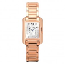 Tank Anglaise 30.2mm White Dial with Diamond Bezel in Rose Gold Tank Anglaise 30.2mm White Dial with Diamond Bezel in Rose Gold