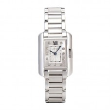 Tank Anglaise 30.2mm White Dial with Diamond Marker in Steel Tank Anglaise 30.2mm White Dial with Diamond Marker in Steel