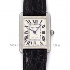 Tank Louis Cartier in Steel on Leather Strap