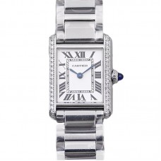 Tank Must 29.5mm White Dial with Diamond Bezel in Steel Tank Must 29.5mm White Dial with Diamond Bezel in Steel