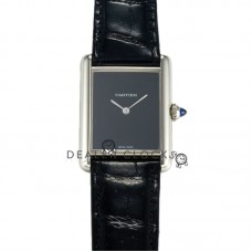 Tank Must Watch Large Black Dial in Steel Tank Must Watch Large Black Dial in Steel