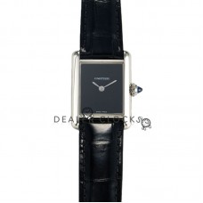 Tank Must Watch Small Black Dial in Steel Tank Must Watch Small Black Dial in Steel