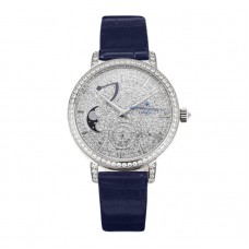 Traditionelle Moon Phase Diamond Paved Dial in White Gold Traditionelle Moon Phase Diamond Paved Dial in White Gold