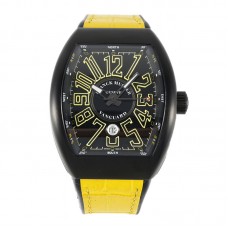 Vanguard Black Dial with Yellow Markers in PVD V 45