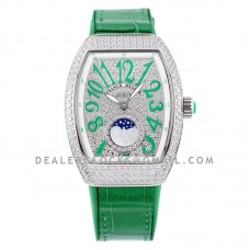 Vanguard Moonphase V32 Diamond Paved Dial with Green Markers Vanguard Moonphase V32 Diamond Paved Dial with Green Markers