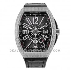 Vanguard V45 Yachting Black Dial with White Markers and Diamond Bezel in Steel Vanguard V45 Yachting Black Dial with White Markers and Diamond Bezel in Steel