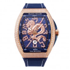 Vanguard Yachting Dragon V45YT Blue Dial with Diamond Bezel in Rose Gold