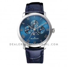 Villeret Quantième Perpétuel Phases de Lune Blue Dial in Platinum Ref: 6656 3440 55B Villeret Quantième Perpétuel Phases de Lune Blue Dial in Platinum Ref: 6656 3440 55B
