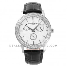 Traditionnelle Manual-Winding White Dial in Steel with Diamond Bezel Traditionnelle Manual-Winding White Dial in Steel with Diamond Bezel