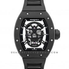 RM 052-01 Tourbillon Black Skull in PVD on Black Rubber Strap