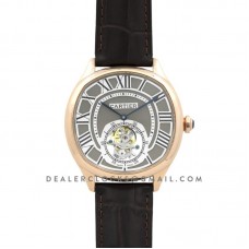 Drive de Cartier Tourbillon Grey Dial in Rose Gold on Black Leather Strap Drive de Cartier Tourbillon Grey Dial in Rose Gold on Black Leather Strap