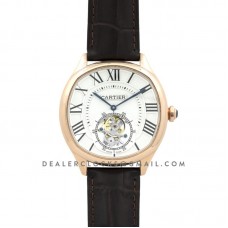 Drive de Cartier Tourbillon White Dial in Rose Gold on Black Leather Strap Drive de Cartier Tourbillon White Dial in Rose Gold on Black Leather Strap