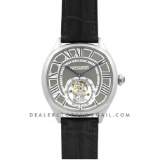 Drive de Cartier Tourbillon Grey Dial in White Gold on Black Leather Strap Drive de Cartier Tourbillon Grey Dial in White Gold on Black Leather Strap