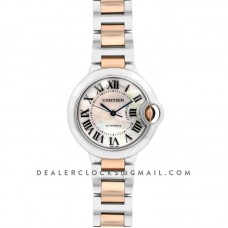 Ballon Bleu De Cartier 33mm White Mother Of Pearl Dial in Steel/ Pink Gold Ballon Bleu De Cartier 33mm White Mother Of Pearl Dial in Steel/ Pink Gold