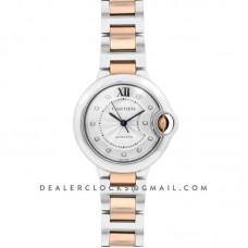 Ballon Bleu De Cartier 36mm Silver Dial with Diamond Bezel in Steel/Pink Gold Ballon Bleu De Cartier 36mm Silver Dial with Diamond Bezel in Steel/Pink Gold