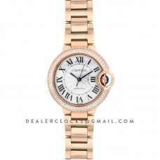 Ballon Bleu De Cartier 36mm White Dial in Pink Gold with Diamond Bezel Ballon Bleu De Cartier 36mm White Dial in Pink Gold with Diamond Bezel