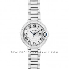 Ballon Bleu De Cartier 36mm Silver Dial with Diamond Bezel in Steel Ballon Bleu De Cartier 36mm Silver Dial with Diamond Bezel in Steel