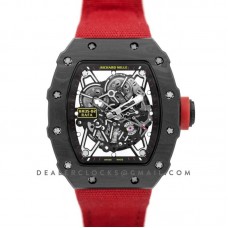 RM 035-02 Rafael Nadal Carbon on Red Nylon Strap RM 035-02 Rafael Nadal Carbon on Red Nylon Strap