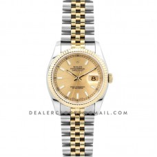 Datejust II 116333 Yellow Gold Dial in Gold/Steel with Stick Markers