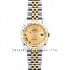 Datejust II 116333 Yellow Gold Dial in Gold/Steel with Roman Markers Datejust II 116333 Yellow Gold Dial in Gold/Steel with Roman Markers