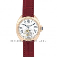 Cle de Cartier Tourbillon Rose Gold 35mm on Red Leather Strap Cle de Cartier Tourbillon Rose Gold 35mm on Red Leather Strap