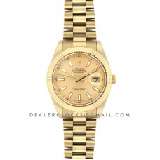 Datejust 41 126333 Champagne Dial Stick Markers Datejust 41 126333 Champagne Dial Stick Markers