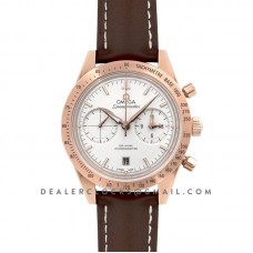 Speedmaster ’57 Co-Axial White Dial in Rose Gold on Brown Leather Strap