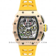 RM 011-03 Automatic Flyback Chronograph in Rose Gold / Titanium on Yellow Rubber RM 011-03 Automatic Flyback Chronograph in Rose Gold / Titanium on Yellow Rubber