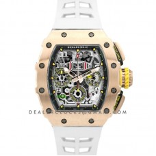 RM 011-03 Automatic Flyback Chronograph in Rose Gold on White Rubber RM 011-03 Automatic Flyback Chronograph in Rose Gold on White Rubber