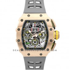 RM 011-03 Automatic Flyback Chronograph in Rose Gold on Grey Rubber RM 011-03 Automatic Flyback Chronograph in Rose Gold on Grey Rubber