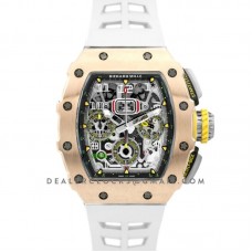 RM 011-03 Automatic Flyback Chronograph in Rose Gold / Titanium on White Rubber RM 011-03 Automatic Flyback Chronograph in Rose Gold / Titanium on White Rubber
