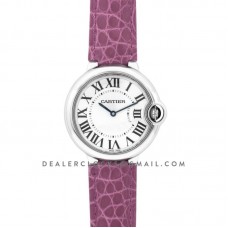 Ballon Bleu de Cartier 36mm White Dial in Steel on Dark Pink Leather Strap Ballon Bleu de Cartier 36mm White Dial in Steel on Dark Pink Leather Strap