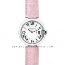 Ballon Bleu de Cartier 36mm White Dial in Steel on Light Pink Leather Strap Ballon Bleu de Cartier 36mm White Dial in Steel on Light Pink Leather Strap
