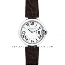 Ballon Bleu de Cartier 36mm White Dial in Steel on Brown Leather Strap Ballon Bleu de Cartier 36mm White Dial in Steel on Brown Leather Strap