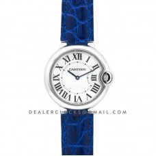 Ballon Bleu de Cartier 36mm White Dial in Steel on Blue Leather Strap Ballon Bleu de Cartier 36mm White Dial in Steel on Blue Leather Strap