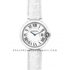 Ballon Bleu de Cartier 36mm White Dial in Steel on White Leather Strap Ballon Bleu de Cartier 36mm White Dial in Steel on White Leather Strap