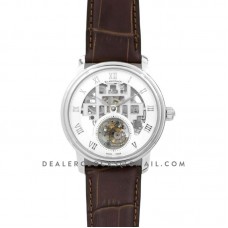 Fantasy Tourbillon White Dial in Steel on Brown Leather Strap Fantasy Tourbillon White Dial in Steel on Brown Leather Strap