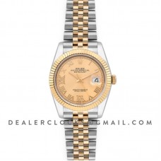 Datejust 36 126283RBR Champagne Dial in Yellow Gold and Steel with Diamond Roman Numerals Markers Datejust 36 126283RBR Champagne Dial in Yellow Gold and Steel with Diamond Roman Numerals Markers