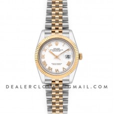 Datejust 36 126283RBR White Dial in Yellow Gold and Steel with Roman Numerals Markers Datejust 36 126283RBR White Dial in Yellow Gold and Steel with Roman Numerals Markers