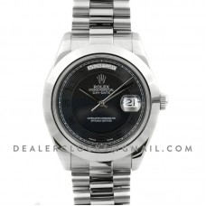 Day-Date II 218206 President Platinum Black Dial