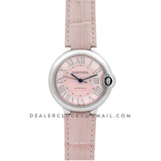 Ballon Bleu de Cartier 36mm Pink Dial in Steel on Pink Leather Strap Ballon Bleu de Cartier 36mm Pink Dial in Steel on Pink Leather Strap
