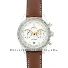 Speedmaster ’57 Co-Axial White/Rose Gold Dial on Brown Leather Strap