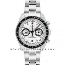 Racing Omega Co-Axial Master Chronometer White Dial in Steel